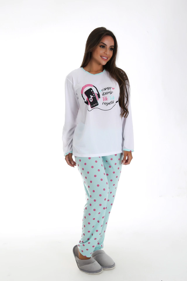 Pijama Longo Feminino sem bolso