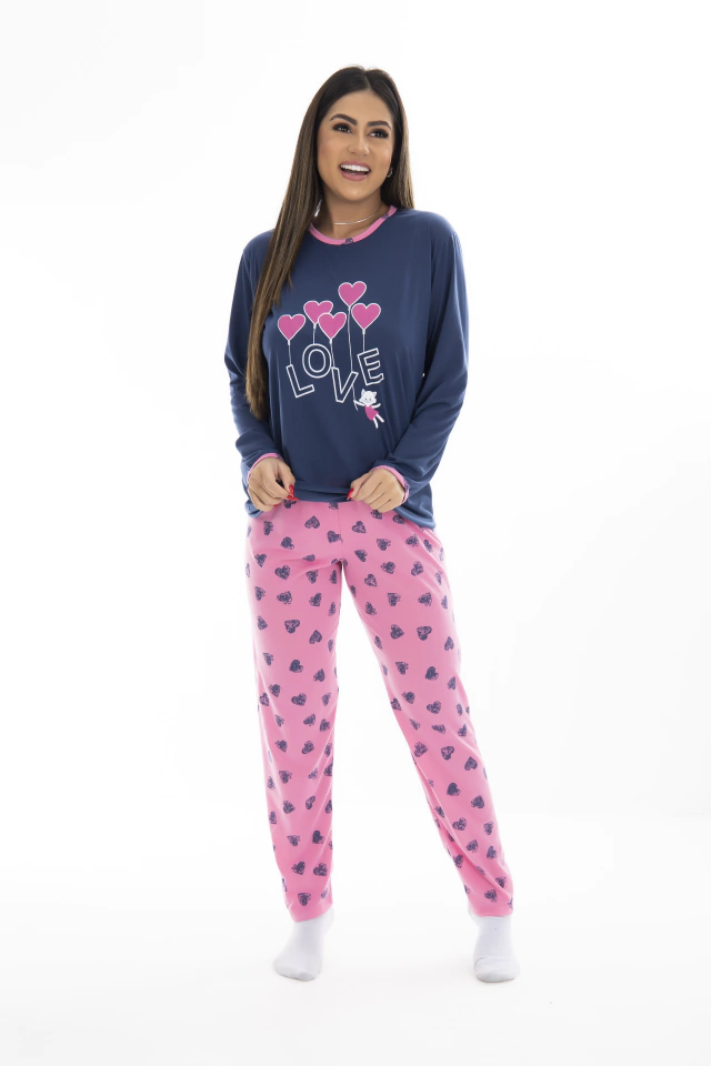 Pijama Longo Feminino sem bolso