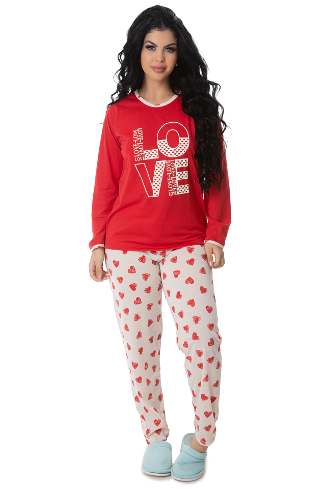 Pijama longo feminino