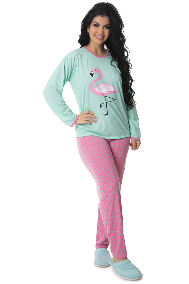 Pijama longo feminino