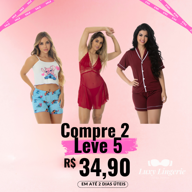 BABY DOLLS - Pague 2 Leve 5 (Frete Grátis) [ÚLTIMO DIA DE PROMOÇÃO]